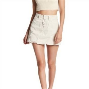 NWT  free people distressed denim mini 24